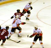 The QC Flames on offense